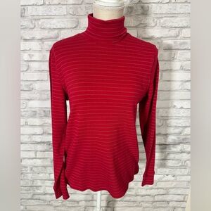 Covington Red Turtleneck Stripe Longsleeve Top